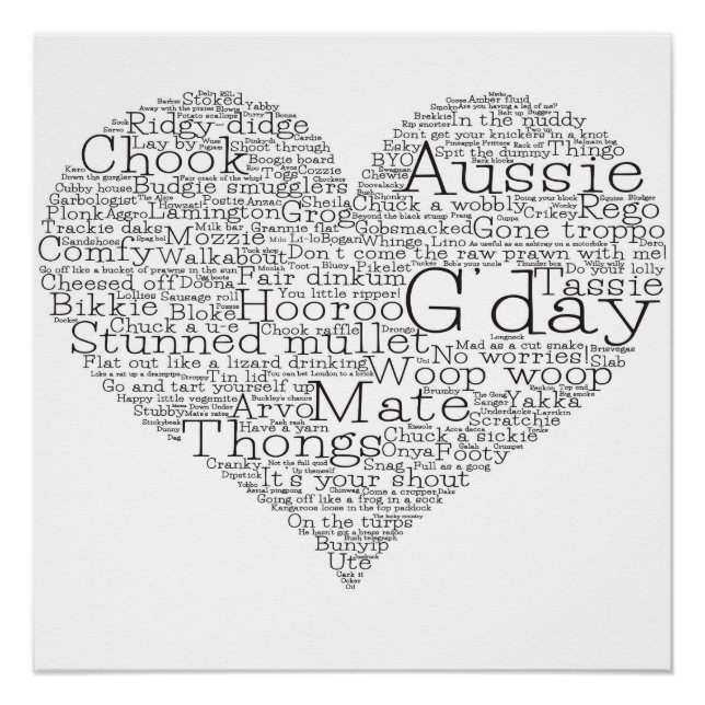 Australisches Slang-Herz Poster (Vorderseite)