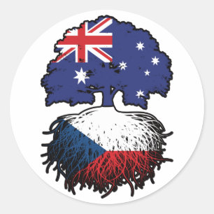 Australisches Tree-Roots-Flag Runder Aufkleber