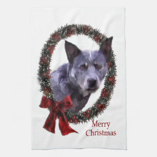 Australisches Vieh-Hundeweihnachten Küchentuch