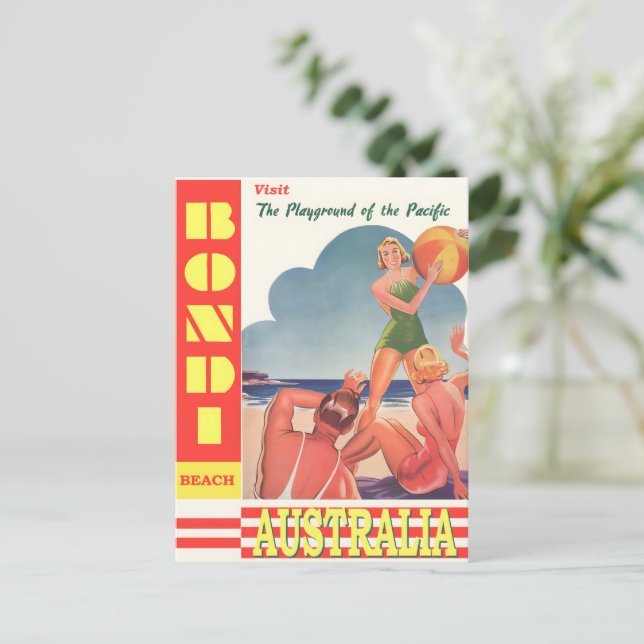 Australisches Vintage-Poster Postkarte (Stehend Vorderseite)
