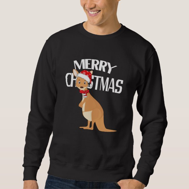 Australisches Weihnachtskangaroo Sweatshirt (Vorderseite)