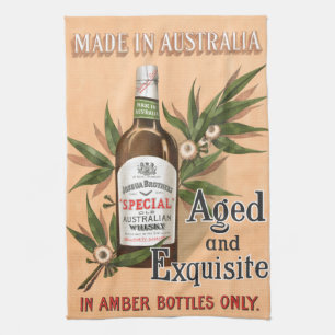 Australisches Whisky-Vintages Werbeplakat Geschirrtuch