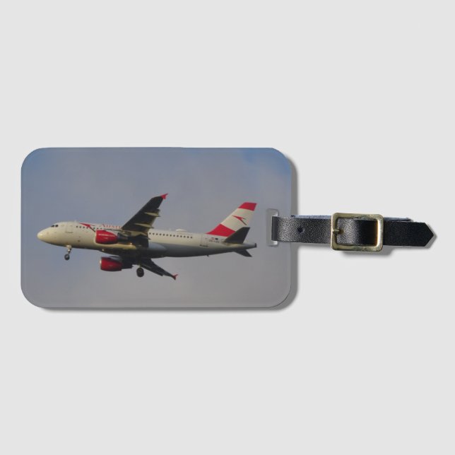 Austria Airplane Lugtag Gepäckanhänger (Vorderseite (Horizontal))