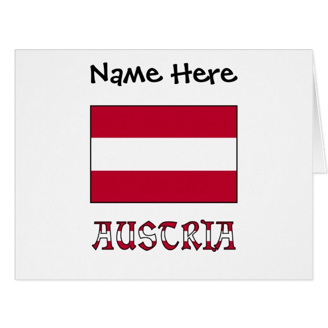 Austria and Austrian Flag Personalized  (Vorderseite (Horizontal))