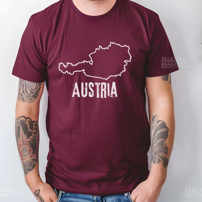 Austria Country Map Shirt Austrian Nation Kontur (Von Creator hochgeladen)