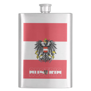 Austria Flag Elegant Patriotic Flachmann