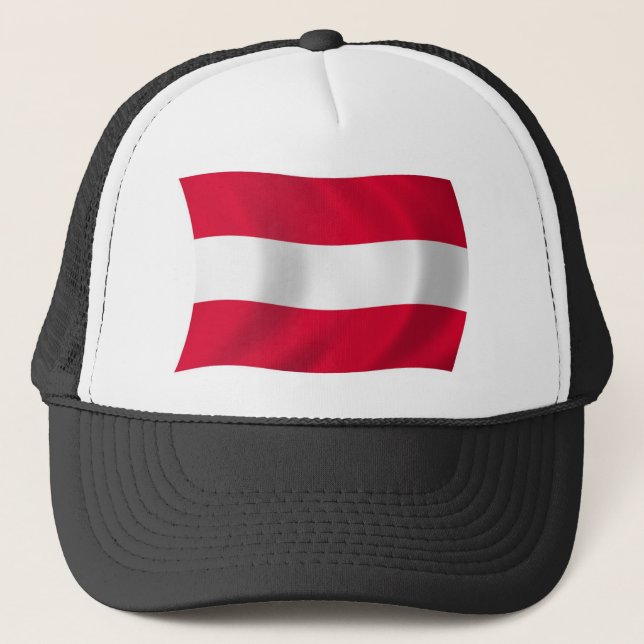 Austria Flag Hat Truckerkappe (Vorderseite)