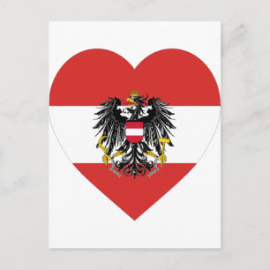 Austria Flag Heart Postkarte
