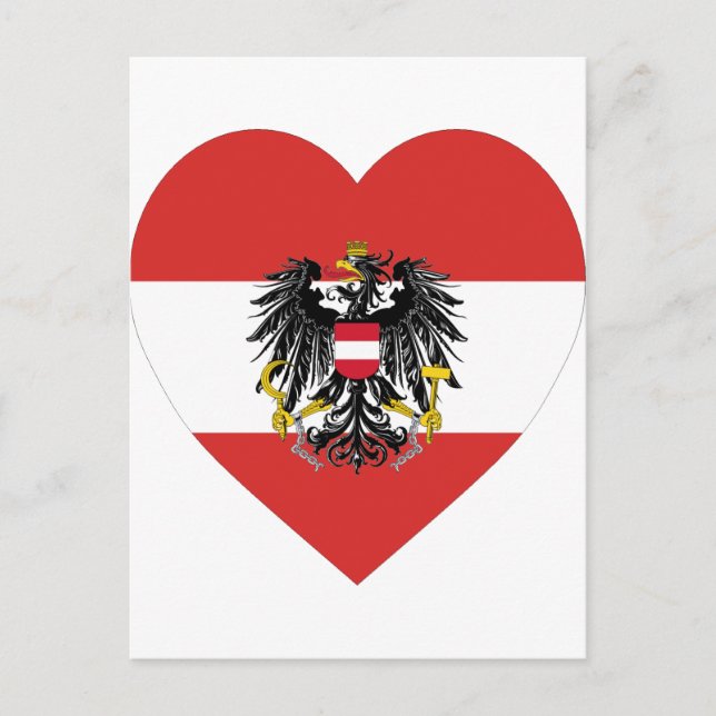 Austria Flag Heart Postkarte (Vorderseite)