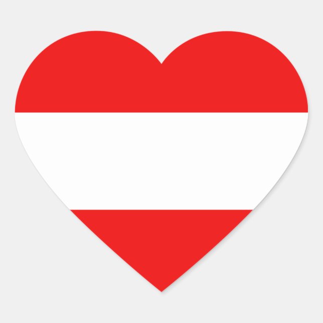 Austria Flag Heftsticker Herz-Aufkleber (Vorderseite)