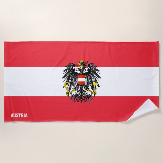 Austria Flag Splendid Patriotic Strandtuch (Vorderseite)