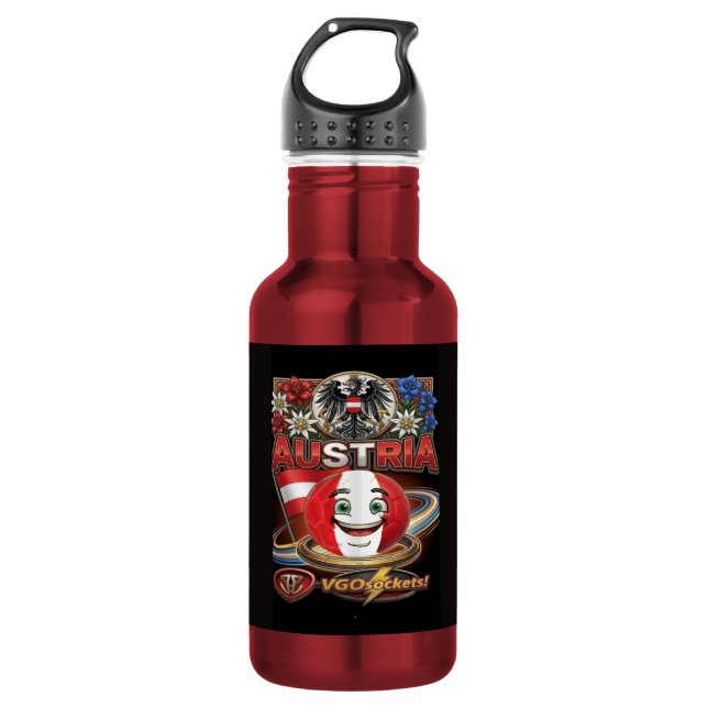 Austria-GBall-01 Edelstahlflasche (Vorderseite)
