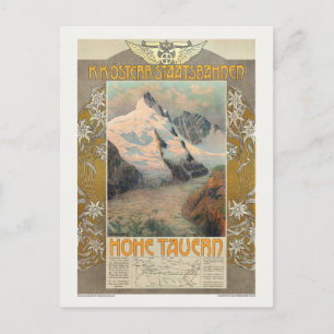 Austria Hohe Tauern Vintage Travel Poster 1910 Postkarte