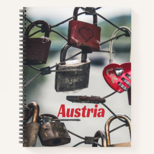 Austria Liebe Locks Bridge Salzburg Notizbuch