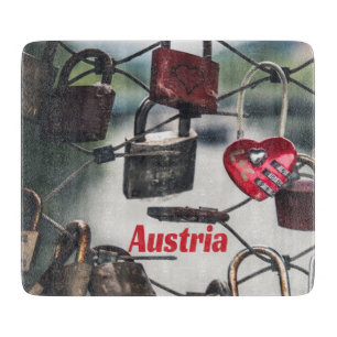 Austria Liebe Locks Bridge Salzburg Schneidebrett