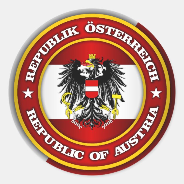 Austria Medallion Runder Aufkleber (Vorderseite)