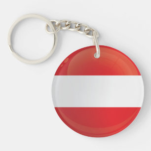 Austria Round Icon Flag Schlüsselanhänger