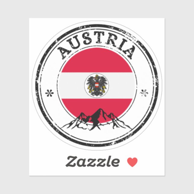 Austria Siegel Sticker Round Flag (Blatt)