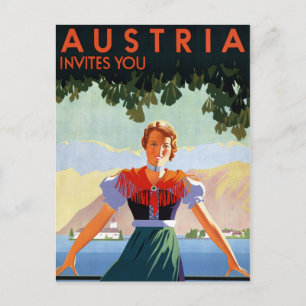 Austria Vintage Travel Poster Postkarte