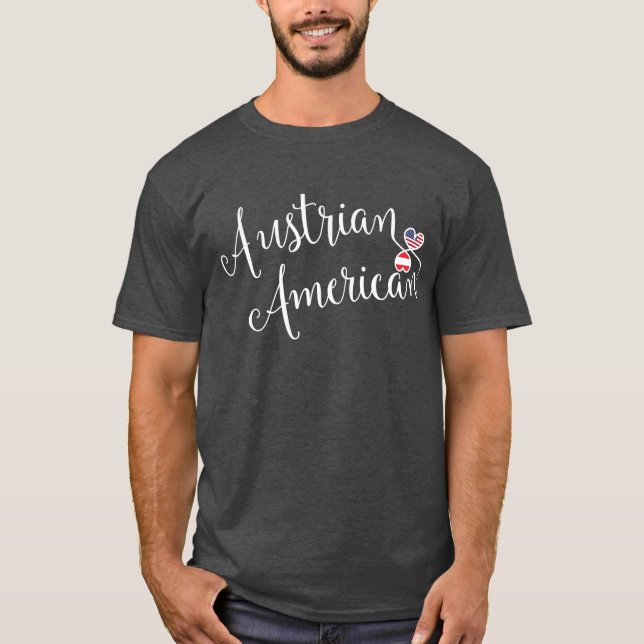 Austrian American Entwinted Hearts Tshirt (Vorderseite)