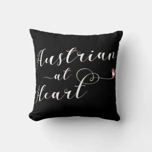 Austrian at Heart Throw Cushion, Österreich Kissen