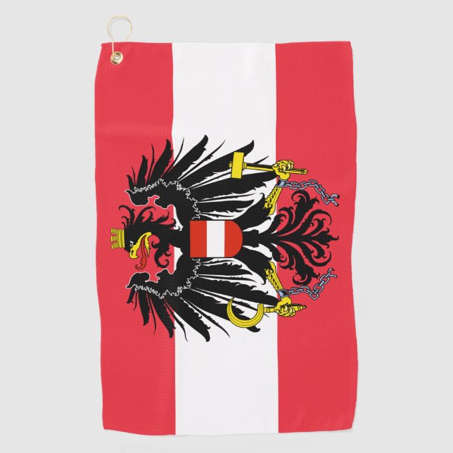 Austrian Flag & Austria Golf / sport Golf Wien Golfhandtuch (Vorderseite)