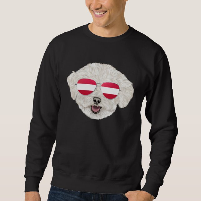Austrian Flag Bichons Frise Dog Austria Pocket Sweatshirt (Vorderseite)