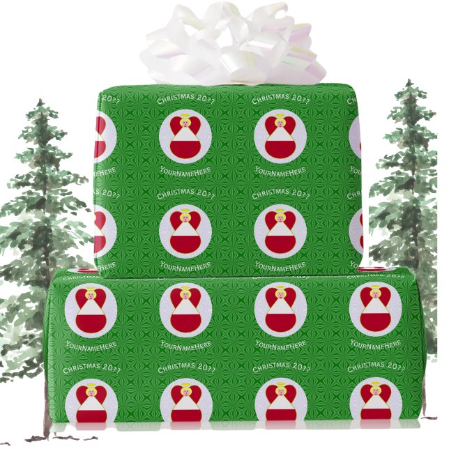 Austrian Flag Christmas Angel Personalisiert Geschenkpapier (Von Creator hochgeladen)