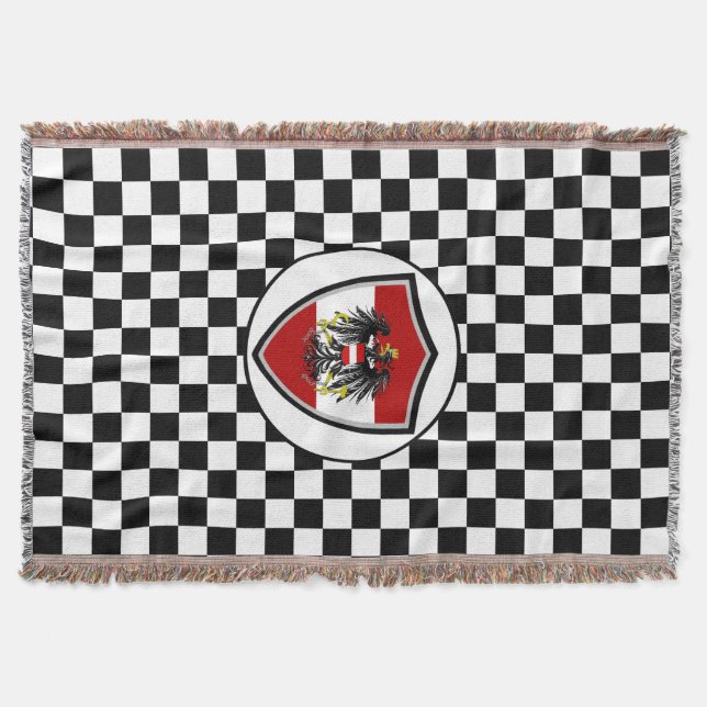 Austrian flag-coat arms throw blanket decke (Vorderseite)