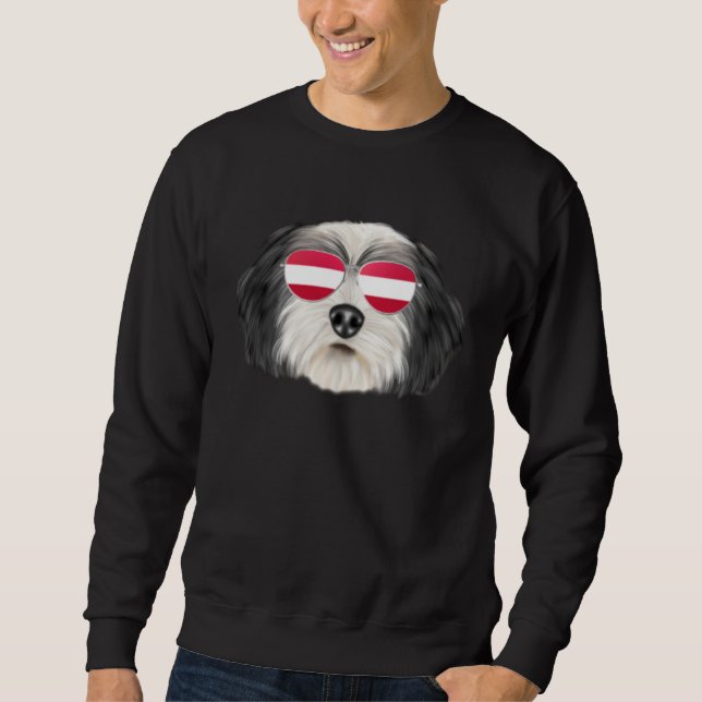 Austrian Flag Polish Lowland Sheepdog Dog Austria  Sweatshirt (Vorderseite)