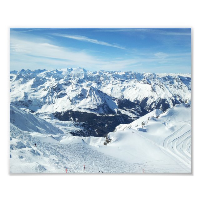 Austrische Skifahrer Alpen Schneelandschaft Fotodruck (Vorne)