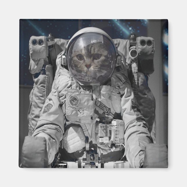 AUSTRONAUT RAUM CAT SQUARE MAGNETE MAGNET (Vorne)
