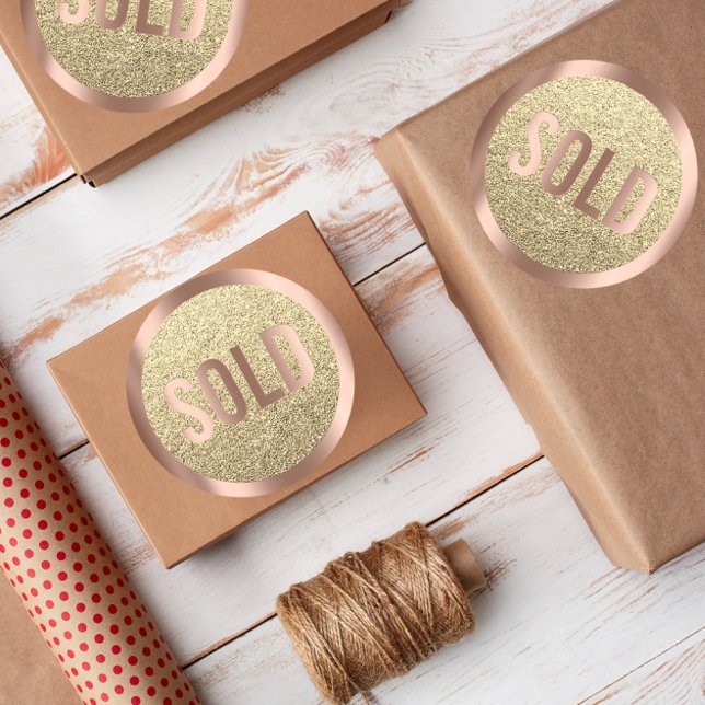 Ausverkaufte Glitzer Rose Gold Real Anwesen Agent  Runder Aufkleber (Von Creator hochgeladen)