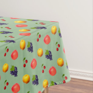 Auswahl an frischen Früchten auf Laurel Green Tabl Tischdecke