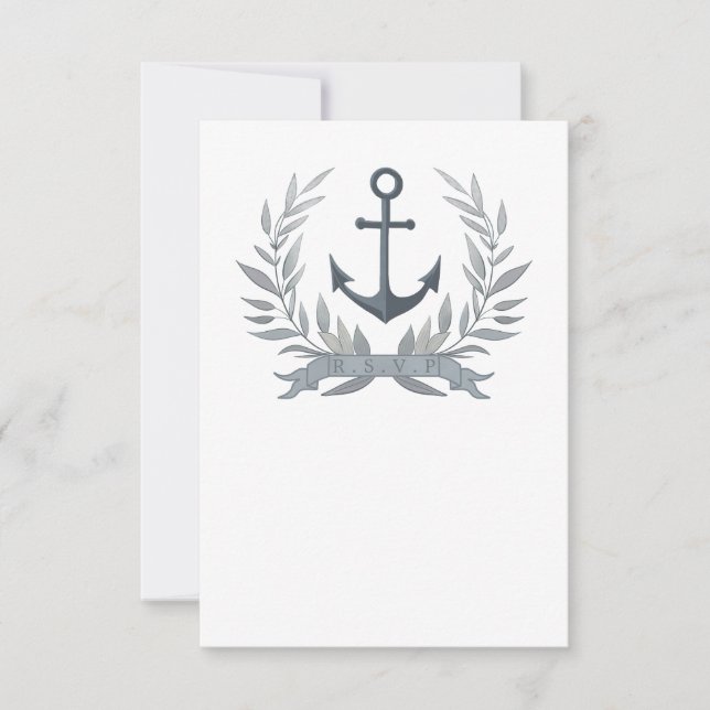 Auswahl an UAWG mit maritimer Anker RSVP Karte (Vorderseite)