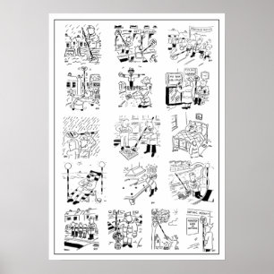 Auswahl der Funny Lollipop Man Cartoon Poster