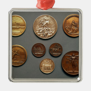 Auswahl der Medaillen Silbernes Ornament