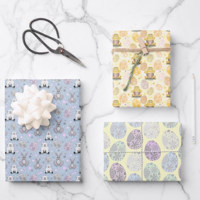 Auswahl der Osterdesigns Geschenkpapier Set (Vorderseite)