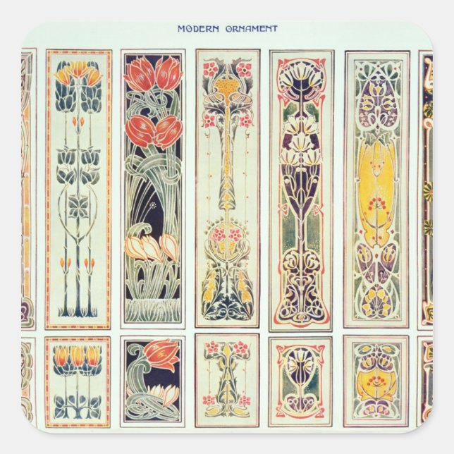 Auswahl der Paneeldesigns, Platte IX aus "Moderne" Quadratischer Aufkleber (Vorderseite)