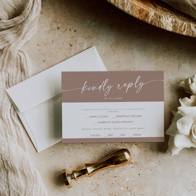 Auswahl der RSVP-Karte für Boho Chic Neutral Taupe RSVP Karte (Von Creator hochgeladen)