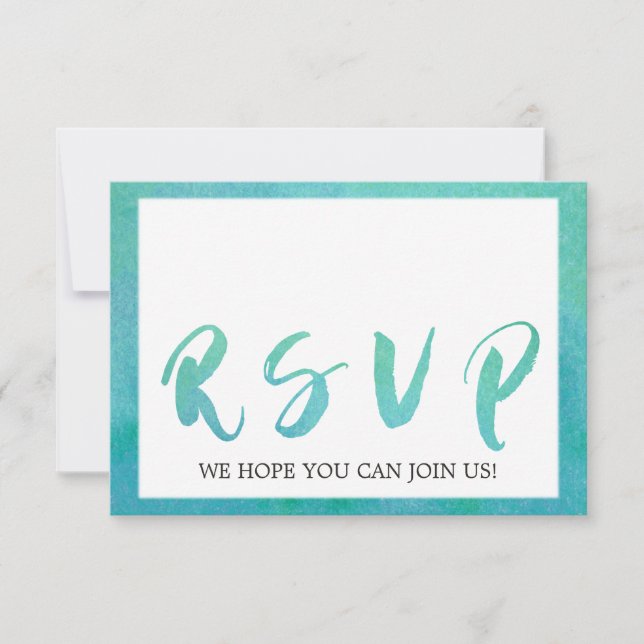 Auswahl der RSVP-Karte für die Wasserfarbenkalligr RSVP Karte (Vorderseite)