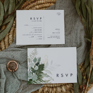 Auswahl der RSVP-Karte für Grünpflanzen und Gold-B Postkarte