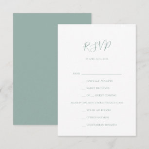 Auswahl der RSVP-Karte im Menü "Sage Green" RSVP Karte