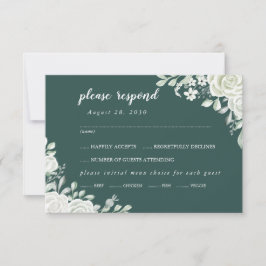 Auswahl der RSVP-Karte mit dem Blumenmenü auf der  RSVP Karte