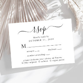 Auswahl des Chic-Skriptmenüs für die Hochzeit des  RSVP Karte