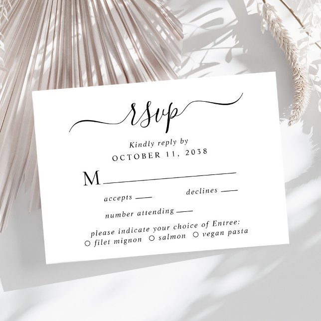 Auswahl des Chic-Skriptmenüs für die Hochzeit des  RSVP Karte (Von Creator hochgeladen)