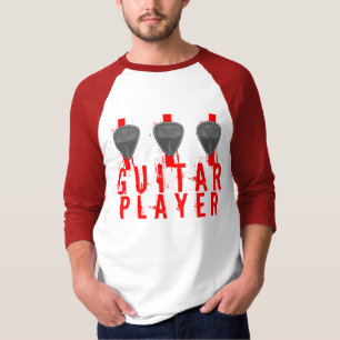 Auswahl des Gitarrist-3 schwarz u. graues Rot T-Shirt
