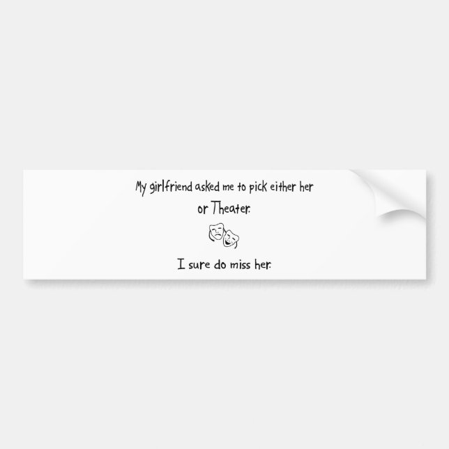 Auswahl-Freundin oder Theater Autoaufkleber (Vorne)