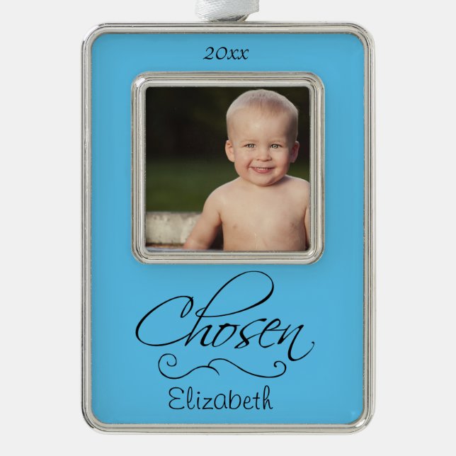 Auswahl für Pflege, Adoption Thema Geschenk Rahmen-Ornament Silber (Vorderseite)