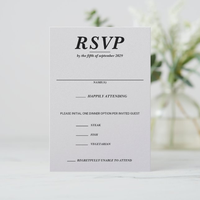 Auswahl für Ski-Coupé RSVP Karte (Stehend Vorderseite)